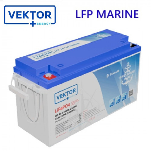 Литиевый аккумулятор для лодок и катеров LFP 25,6В - 100Ач VEKTOR MARINE Series с Bluetooth 4.0 Smart BMS 100A