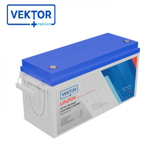 Литиевый аккумулятор с Bluetooth 4.0 VEKTOR LFP 25,6-100 Smart Block BMS 100A